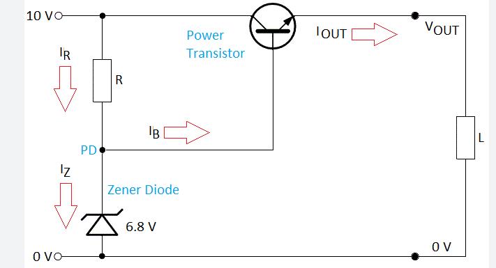circuit diagrams of transistor voltage regulator