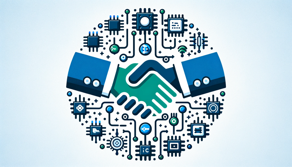 DALL·E-2023-10-29-23.43.08-Material-design-style-vector-graphic-depicting-two-handshake-icons-symbolizing-supplier-relationships.-One-hand-is-labeled-Supplier-and-the-other-is